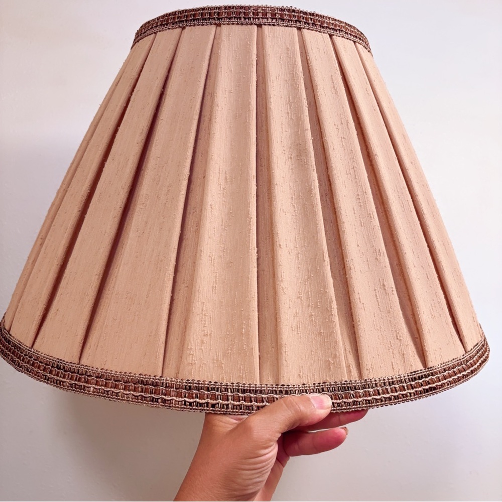 QUOIZEL Pleated Raw Silk Elegant Tan Lampshade
